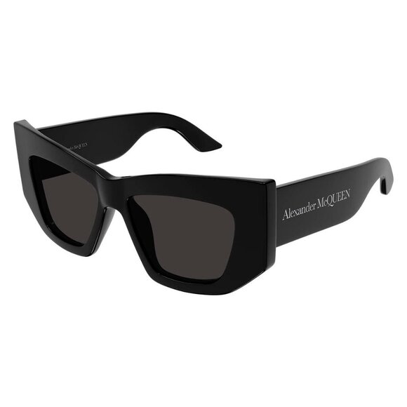 New AuthenticALEXANDER MCQUEEN Black Cat Eye AM0448S 001 Sunglasses Women
